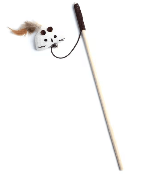 Colorful Feather Teaser Wand – Interactive Cat Toy for Endless Fun