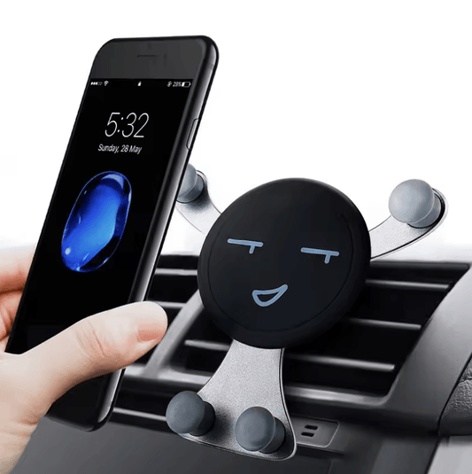 Gravity Car Phone Holder – Smile Face Air Vent Clip Mount for iPhone, Xiaomi, Samsung