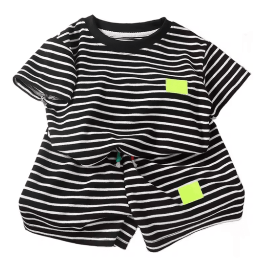 ☀️ 2Pcs Summer Outfit – Short Sleeve Tee & Shorts Set for Boys | Stylish & Comfy