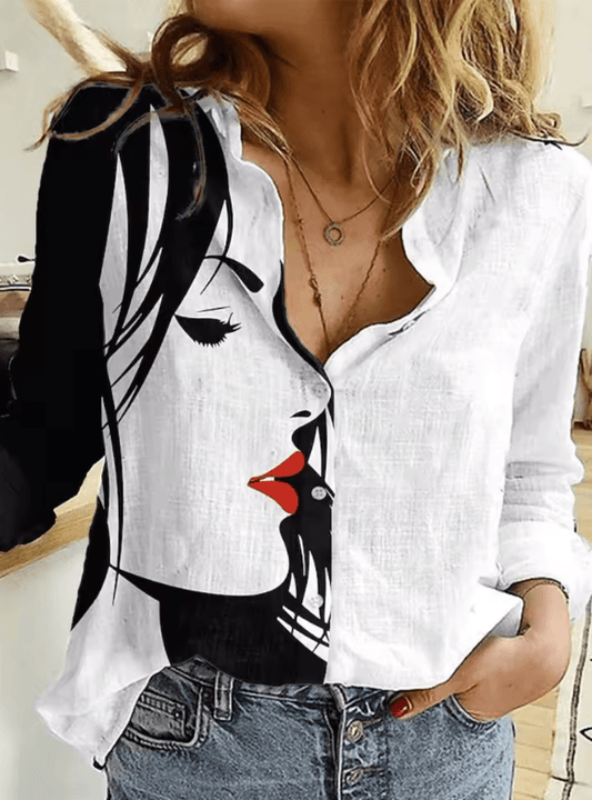 Elegant Loose Shirt for Women – Casual Long Sleeve Top with Fashionable Temperament