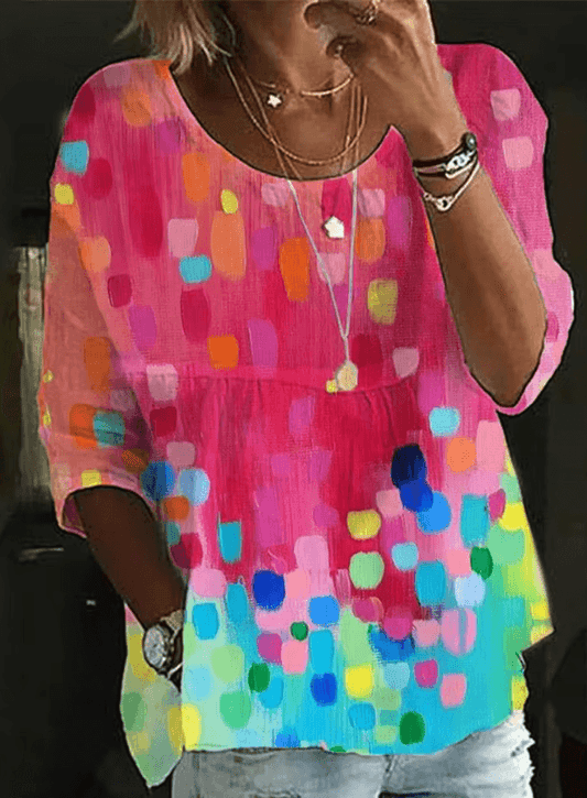 Temperament Loose Blouse – Elegant Short Sleeve Casual Shirt for Women