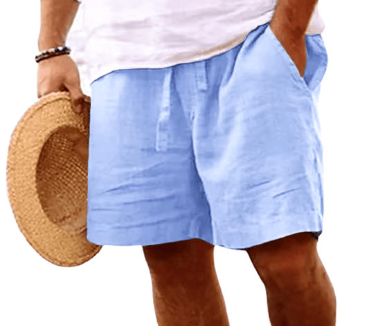 Men’s Cotton Linen Gym & Beach Shorts – Lightweight, Breathable, Casual Fit