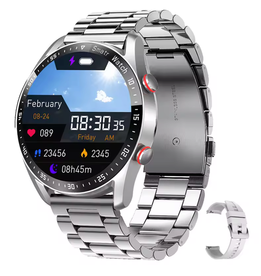 ECG + PPG Smartwatch for Men – Bluetooth Call Fitness Watch with Laser Health Monitor, Blood Pressure & Heart Rate Tracking, Sports Mode, Waterproof, Gift Box Included