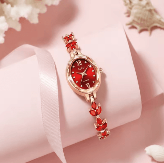 Women’s Light Luxury Diamond Watch – Waterproof Oval Quartz Bracelet Wristwatch – Elegant Fashion Timepiece for Ladies