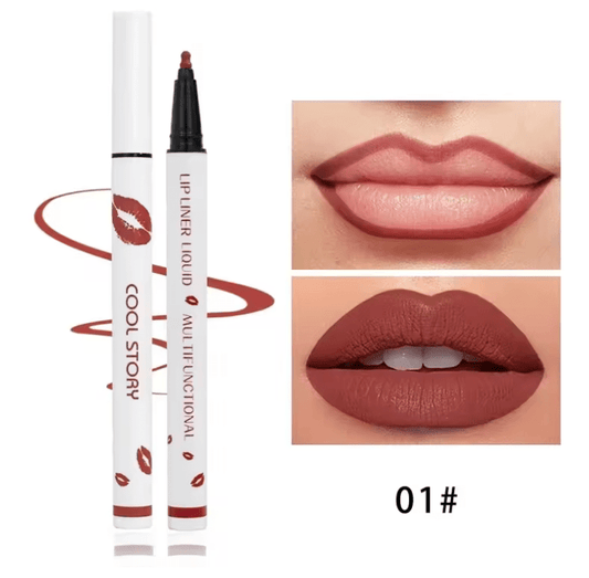 Matte Liquid Lip Liner Pencil – Long-Lasting, Quick-Dry, Smudge-Proof Lipstick Pen – Soft, Natural Lip Definer for Precise, Full-Day Wear