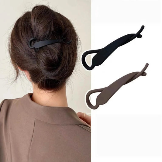 Matte Banana Hair Clips, Set of 2 – Black & Brown