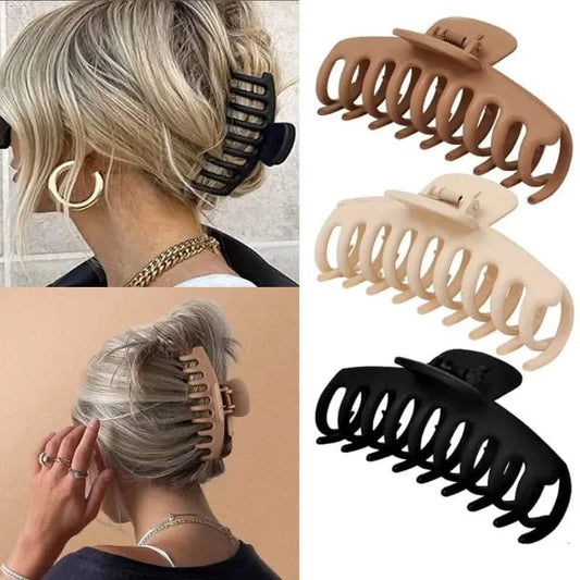 Large Matte Geometric Hair Claw Clips for Women