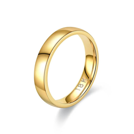 Gold Plated Women's Couple Ring - Simple Wedding Band