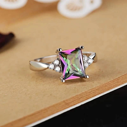 Luxury Geometric Square Ring for Women
