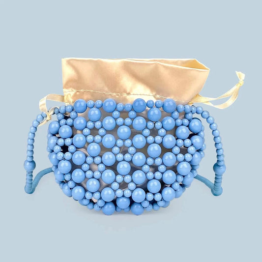 Handmade Beaded Acrylic Crossbody Bag – Korean Summer Style