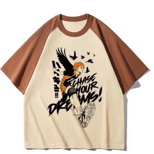 Haikyuu-Inspired Pastel Tee – Vintage Vibes & Volleyball Energy