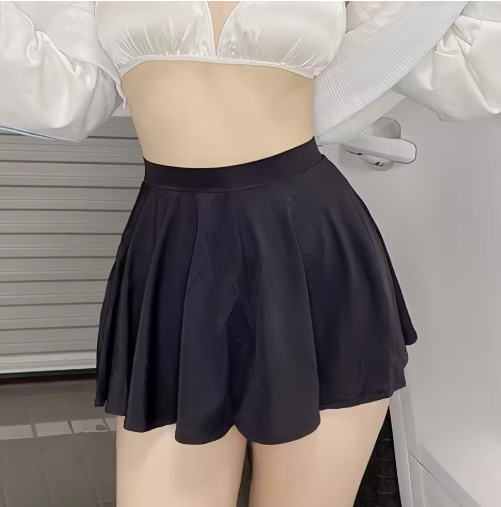 FREEAUCE Korean-Style Pleated Mini Skirt – Chic High Waist Look