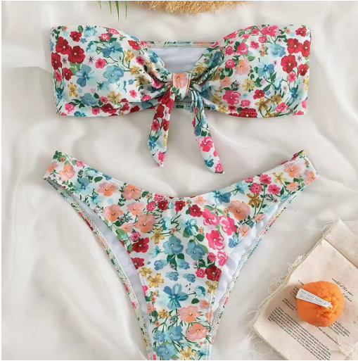 Hot Floral Print Bikini – Stylish Triangle Swimwear for Women