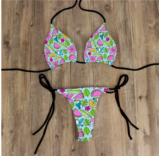 Floral Push-Up Micro Bikini Set – Sexy and Stylish Swimwear for Women