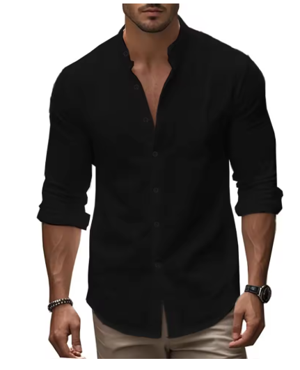 Men’s Cotton-Linen Slim Fit Shirt – Casual & Breathable Spring/Summer Style