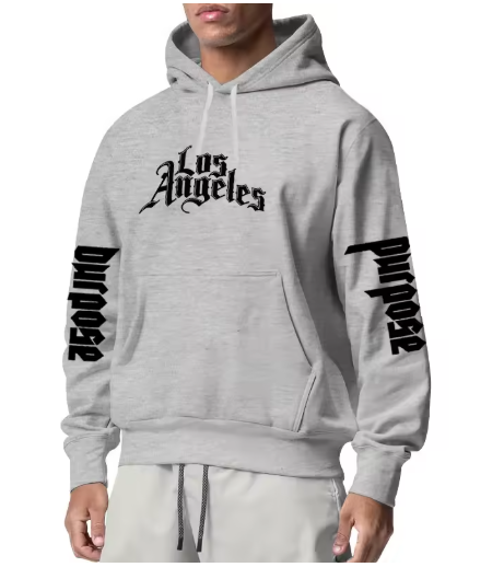 Los Angeles Art Letter Design Hoodie – Oversized Streetwear Sweatshirt for Men & Women