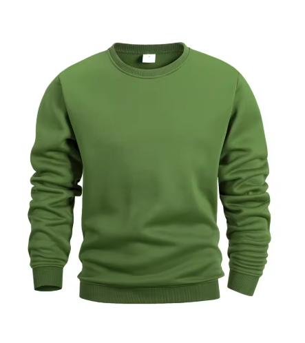 Men’s Crew Neck Sweatshirt – Solid Color Long Sleeve Pullover