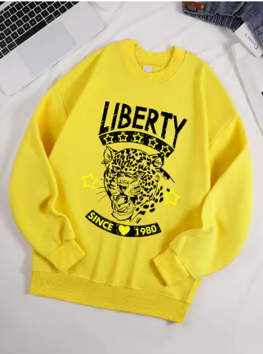 Leopard Print “Free and Unrestrained” Unisex Fleece Sweatshirt