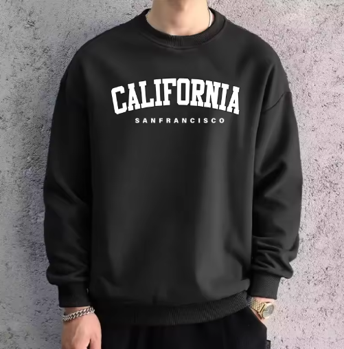 High-Quality Men’s Printed Sweatshirt – Casual Autumn/Winter Pullover