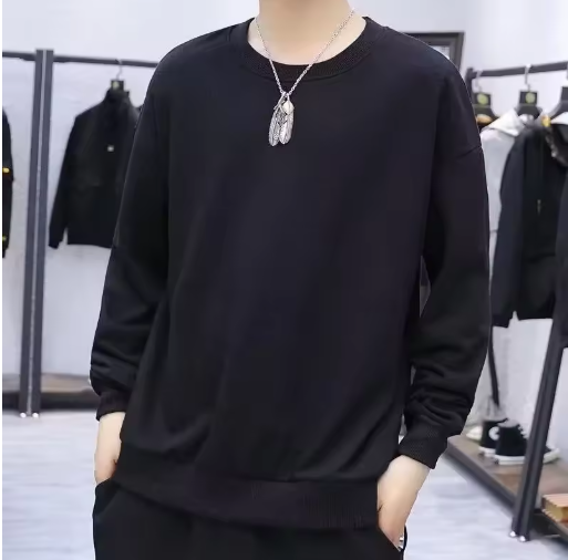 Men’s Long Sleeve Loose-Fit Sweatshirt – Spring & Autumn Casual Top