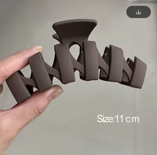 Korean Style Large Acrylic Hair Claw Clip – Coffee Beige