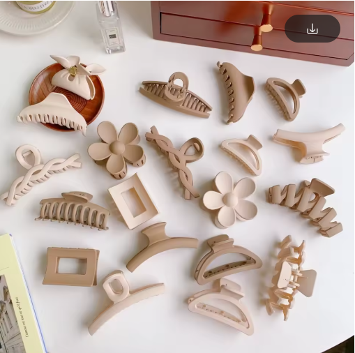 Korean Style Large Acrylic Hair Claw Clip – Coffee Beige