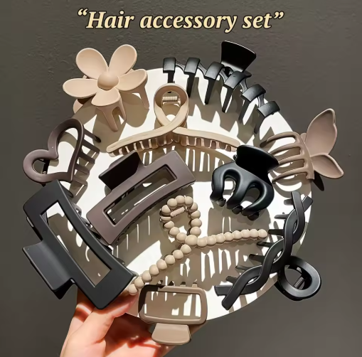 11-Piece Frosted Hair Claw Clips Set for Women