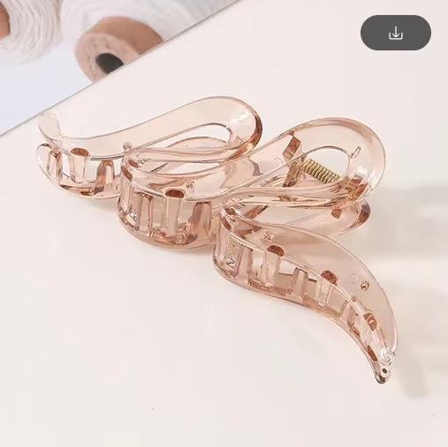 13 cm Wavy Shark Hair Clip - Matte & Clear Acrylic, Strong Hold