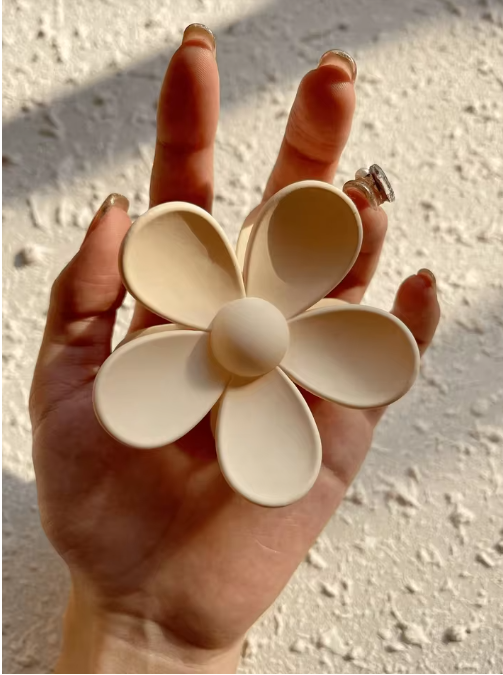 Matte Flower Hair Claw Clip | Black or White