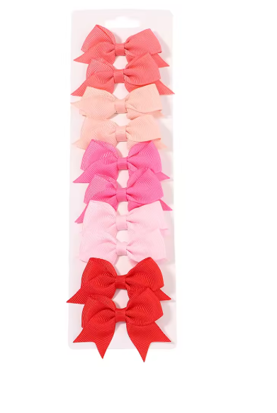 10-Piece Kids Bow Hair Clips – Handmade Solid Colors