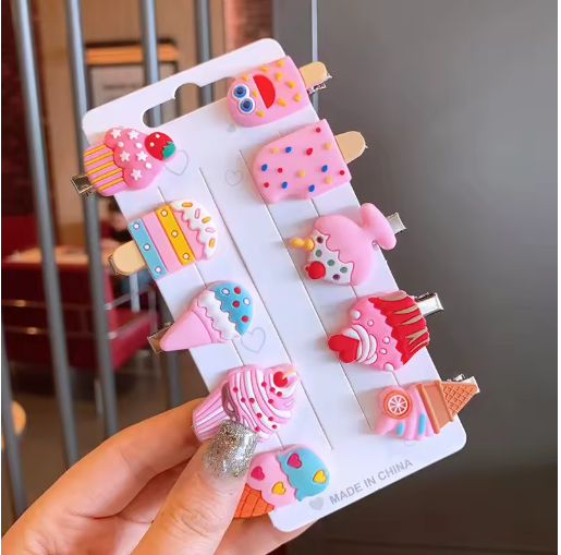 Girls Unicorn Hair Clips Set (10pcs) – Cute Kids Barrettes