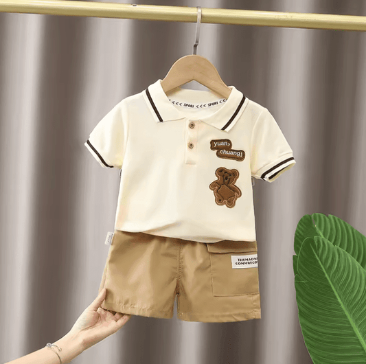 Baby Boy Summer Clothes Set – Cute Cartoon T-Shirt + Shorts Outfit for Infants & Toddlers (0-3 Years)