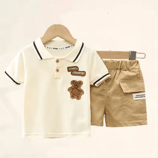 Baby Boy Summer Clothes Set – Cute Cartoon T-Shirt + Shorts Outfit for Infants & Toddlers (0-3 Years)