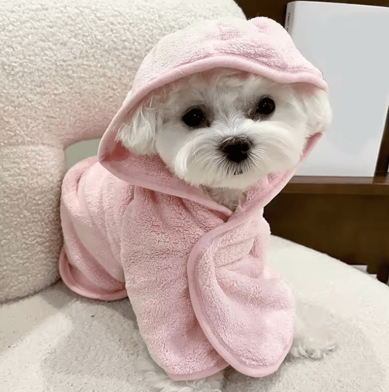 Dog Hooded Bath Towel Robe – Quick-Dry, Super Absorbent Pet Pajamas with Cute Cloak Design – Soft Dog Clothes for Puppies, Small Dogs & Cats Dog Hooded Bath Towel Robe – Quick-Dry, Super Absorbent Pet Pajamas with Cute Cloak Design – Soft Dog Clothes for Puppies, Small Dogs & Cats