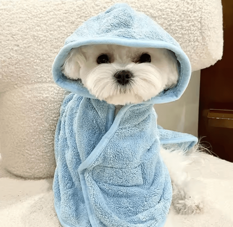 Dog Hooded Bath Towel Robe – Quick-Dry, Super Absorbent Pet Pajamas with Cute Cloak Design – Soft Dog Clothes for Puppies, Small Dogs & Cats Dog Hooded Bath Towel Robe – Quick-Dry, Super Absorbent Pet Pajamas with Cute Cloak Design – Soft Dog Clothes for Puppies, Small Dogs & Cats