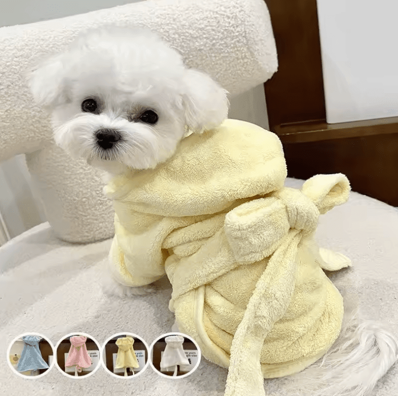 Dog Hooded Bath Towel Robe – Quick-Dry, Super Absorbent Pet Pajamas with Cute Cloak Design – Soft Dog Clothes for Puppies, Small Dogs & Cats Dog Hooded Bath Towel Robe – Quick-Dry, Super Absorbent Pet Pajamas with Cute Cloak Design – Soft Dog Clothes for Puppies, Small Dogs & Cats