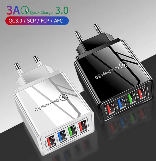 شاحن حائط سريع بمنفذ USB من الاتحاد الأوروبي 3.0 لأجهزة هواوي وشاومي وبوكو - شاحن حائط سريع للهواتف المحمولة