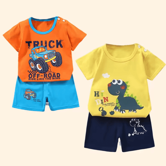 Fashion Kids Clothing Set – 100% Cotton T-Shirt + Shorts for Boys & Girls – Soft Summer 2-Piece Toddler Outfit
