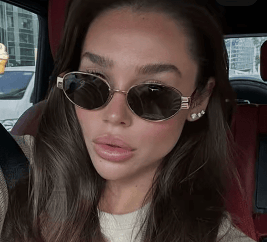 نظارات شمسية بيضاوية أنيقة - نظارات شمسية معدنية كلاسيكية للأنشطة الخارجية للنساء والرجال، حماية من الأشعة فوق البنفسجية 400