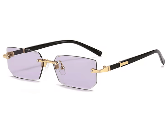 نظارات شمسية أنيقة بدون إطار - نظارات شمسية كلاسيكية بدون إطار مربعة للرجال والنساء