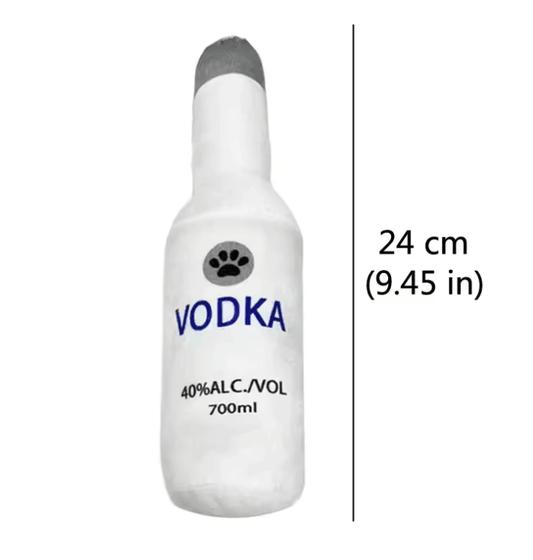 Funny Plush Dog Toy – Beer Bottle Shaped Squeaky Chew Toy for Small & Large Dogs | Teeth Cleaning & Interactive Play