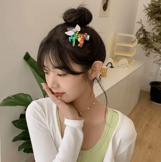 Kawaii Cartoon Unicorn Hairpins for Girls – Cute Kids Baby Hair Clips & Barrettes