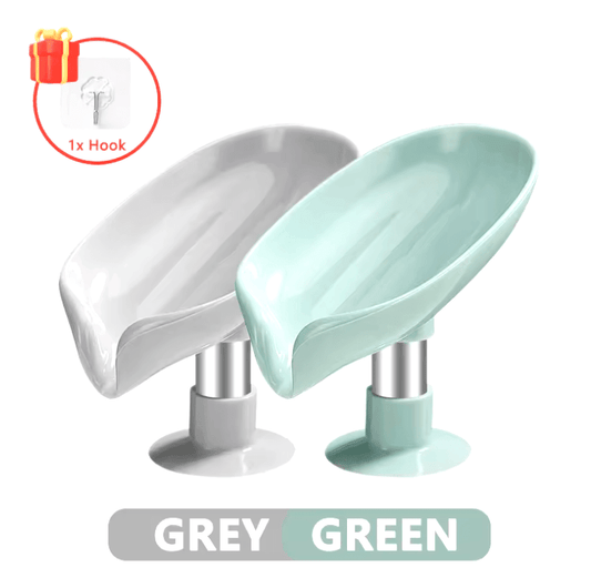 Leaf-Shaped Soap Holder – Self-Draining Soap Dish with Suction Cup