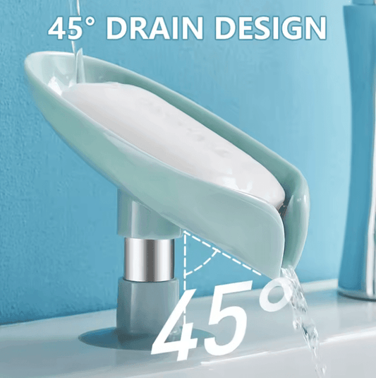 Leaf-Shaped Soap Holder – Self-Draining Soap Dish with Suction Cup
