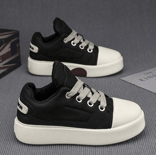 Men’s Board Shoes – Lace-Up, Thick Sole Height-Increasing Casual Sneakers