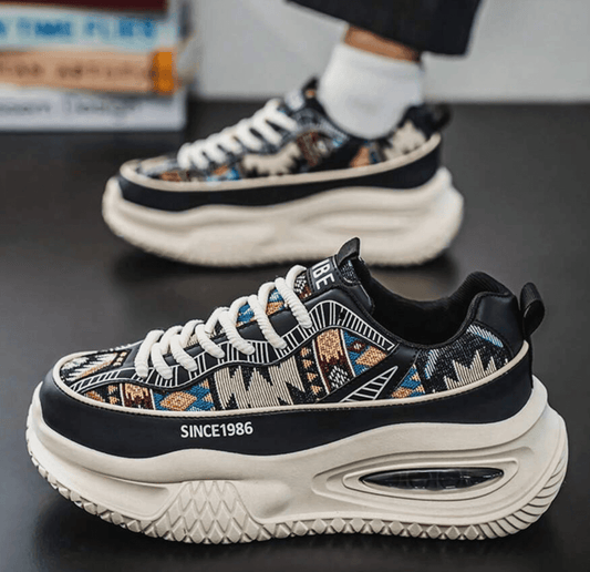 Men’s Casual Running Shoes – Graffiti Thick Bottom Dad Shoes for Spring