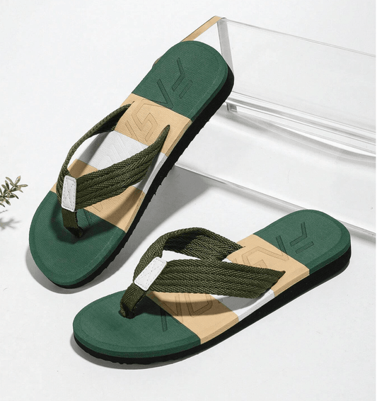Men’s Color Block EVA Flip Flops – Trendy Summer Slippers for Beach, Indoor & Outdoor | Factory Direct