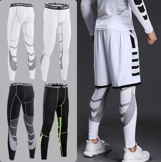 Men’s Compression Pants – Elastic Fitness Tights for Cycling, Running & Gym