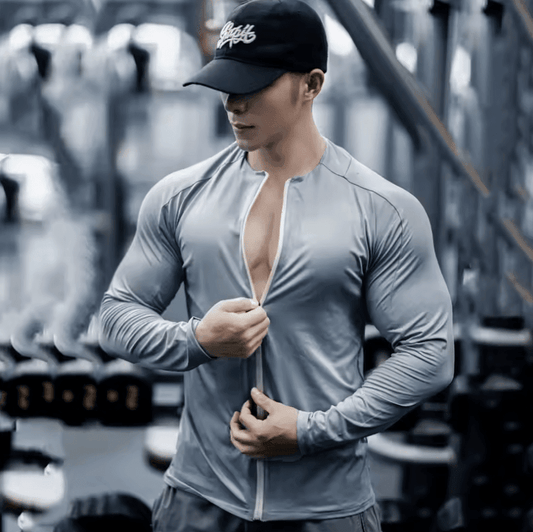 Men’s Compression Zipper T-Shirt – Lightweight Slim Fit Long Sleeve Workout Top