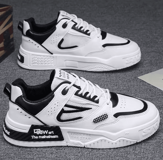 Men’s Korean Trendy Casual Board Shoes – Breathable, Comfortable Thick Sole Sneakers